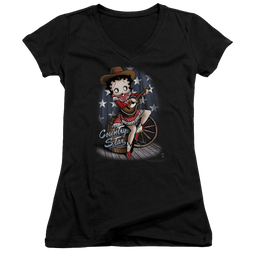 Betty Boop Country Star - Juniors V-Neck T-Shirt Juniors V-Neck T-Shirt Betty Boop   