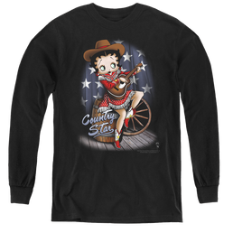 Betty Boop Country Star - Youth Long Sleeve T-Shirt Youth Long Sleeve T-Shirt Betty Boop   