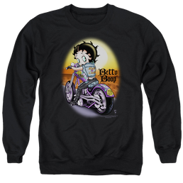 Betty Boop Wild Biker - Men's Crewneck Sweatshirt Men's Crewneck Sweatshirt Betty Boop   