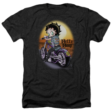 Charcoal men's heather t-shirt with Betty Boop Wild Biker graphic
