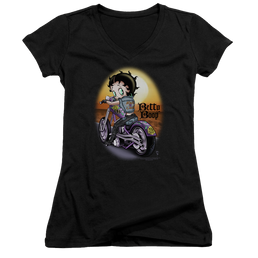 Betty Boop Wild Biker - Juniors V-Neck T-Shirt Juniors V-Neck T-Shirt Betty Boop   