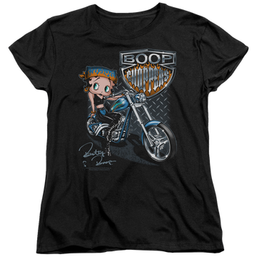 Black women's t-shirt with Betty Boop Choppers graphic