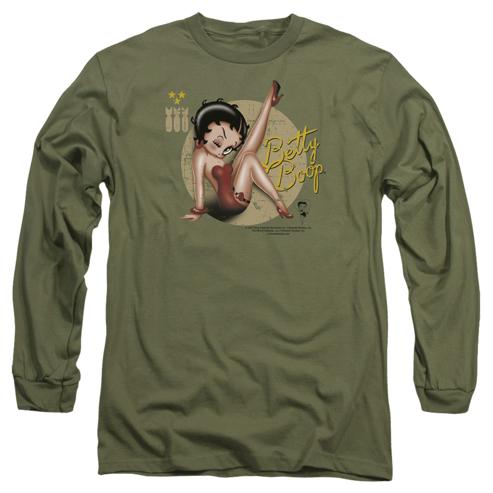 Betty Boop Nose Art - Men's Long Sleeve T-Shirt Men's Long Sleeve T-Shirt Betty Boop   