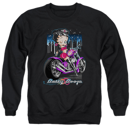 Betty Boop City Chopper - Men's Crewneck Sweatshirt Men's Crewneck Sweatshirt Betty Boop   