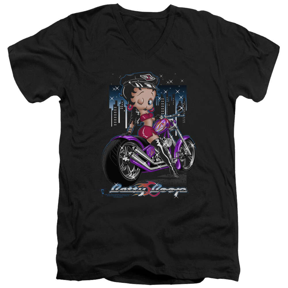 Betty Boop City Chopper - Men's V-Neck T-Shirt Men's V-Neck T-Shirt Betty Boop   