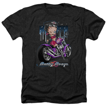 Charcoal men's heather t-shirt with Betty Boop City Chopper graphic