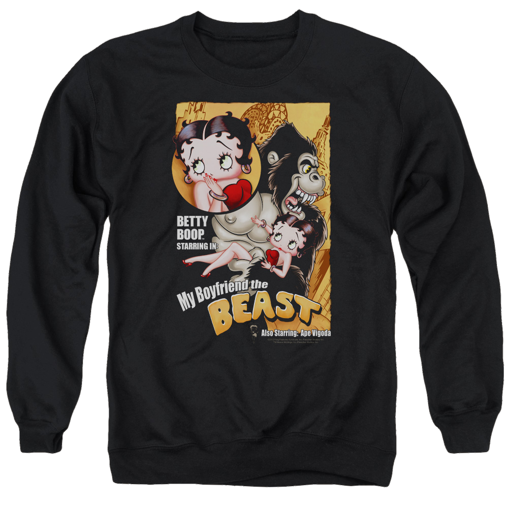 Betty Boop Boyfriend The Beast - Men's Crewneck Sweatshirt Men's Crewneck Sweatshirt Betty Boop   