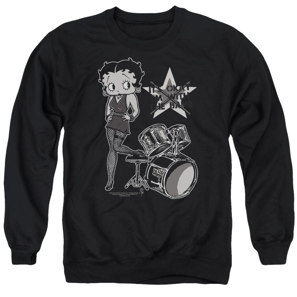 Betty Boop With The Band - Men's Crewneck Sweatshirt Men's Crewneck Sweatshirt Betty Boop   