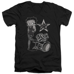Betty Boop With The Band - Men's V-Neck T-Shirt Men's V-Neck T-Shirt Betty Boop   