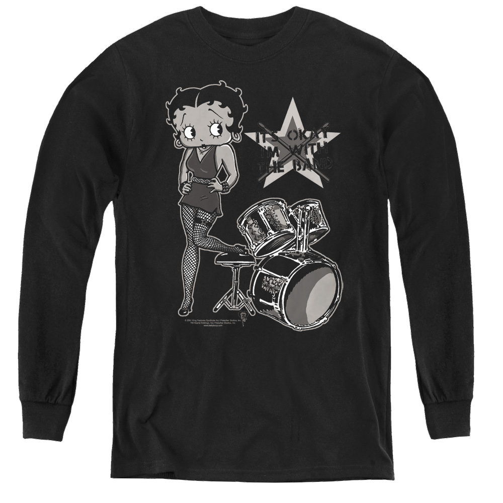 Betty Boop With The Band - Youth Long Sleeve T-Shirt Youth Long Sleeve T-Shirt Betty Boop   