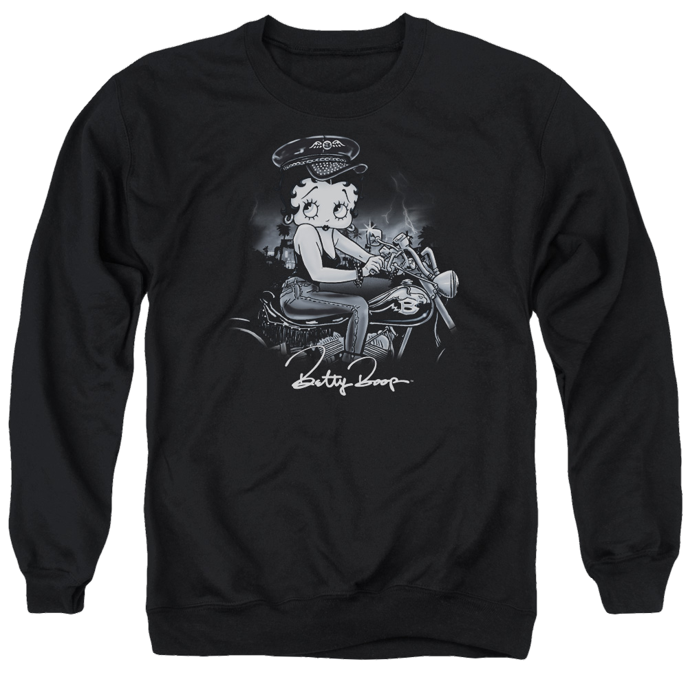 Betty Boop Storm Rider - Men's Crewneck Sweatshirt Men's Crewneck Sweatshirt Betty Boop   
