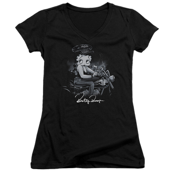 Betty Boop Storm Rider - Juniors V-Neck T-Shirt Juniors V-Neck T-Shirt Betty Boop   