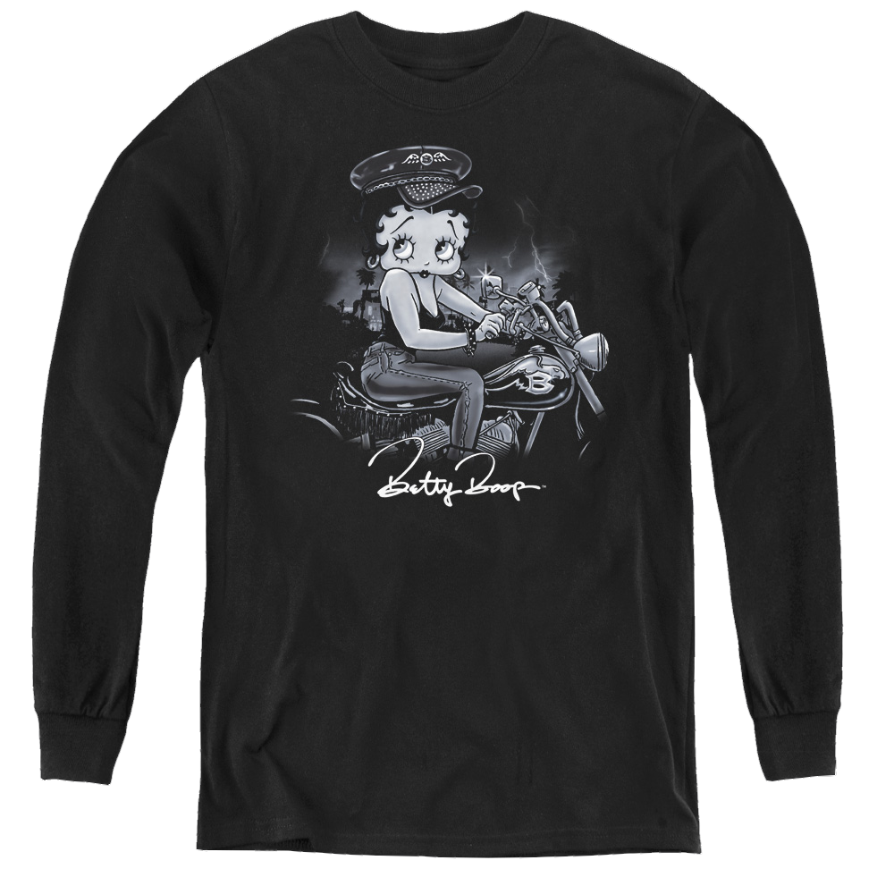 Betty Boop Storm Rider - Youth Long Sleeve T-Shirt Youth Long Sleeve T-Shirt Betty Boop   