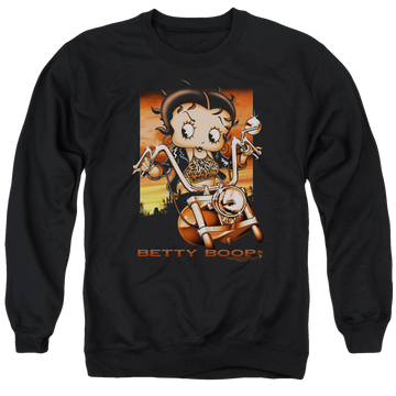 Betty Boop Sunset Rider - Men's Crewneck Sweatshirt Men's Crewneck Sweatshirt Betty Boop   