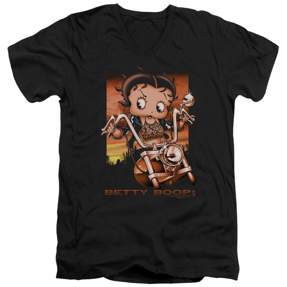 Betty Boop Sunset Rider - Men's V-Neck T-Shirt Men's V-Neck T-Shirt Betty Boop   