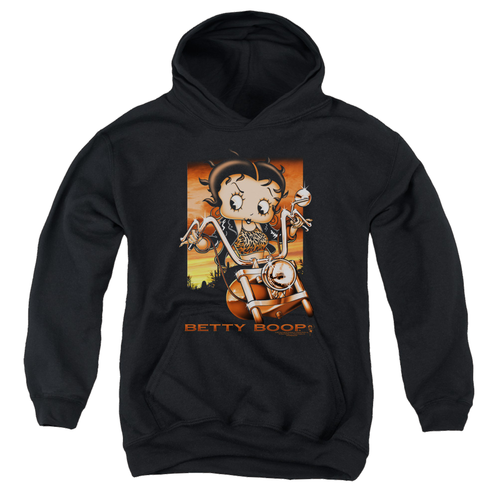 Betty Boop Sunset Rider - Youth Hoodie Youth Hoodie (Ages 8-12) Betty Boop   