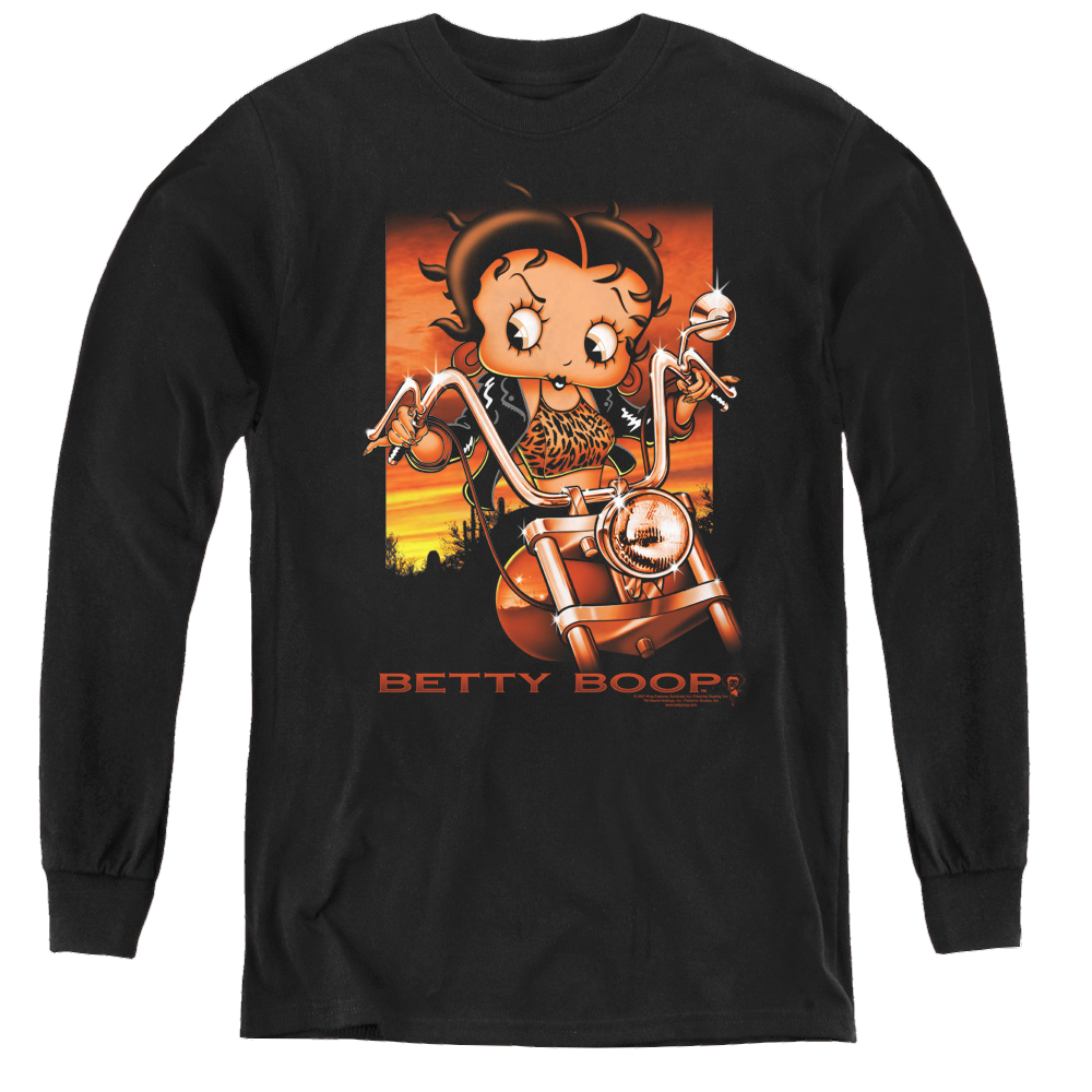 Betty Boop Sunset Rider - Youth Long Sleeve T-Shirt Youth Long Sleeve T-Shirt Betty Boop   