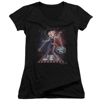 Betty Boop Pop Star - Juniors V-Neck T-Shirt Juniors V-Neck T-Shirt Betty Boop   