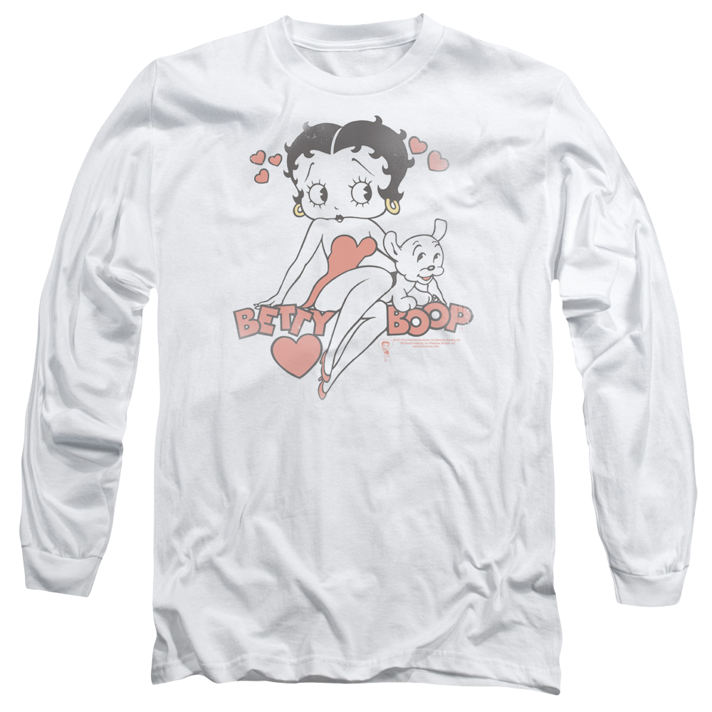 Betty Boop Classic With Pup - Men's Long Sleeve T-Shirt Men's Long Sleeve T-Shirt Betty Boop   