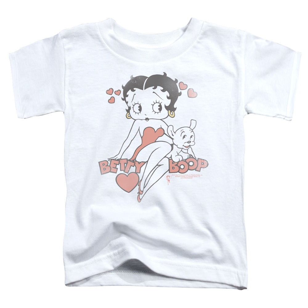 Betty Boop Classic With Pup - Kid's T-Shirt Kid's T-Shirt (Ages 4-7) Betty Boop   