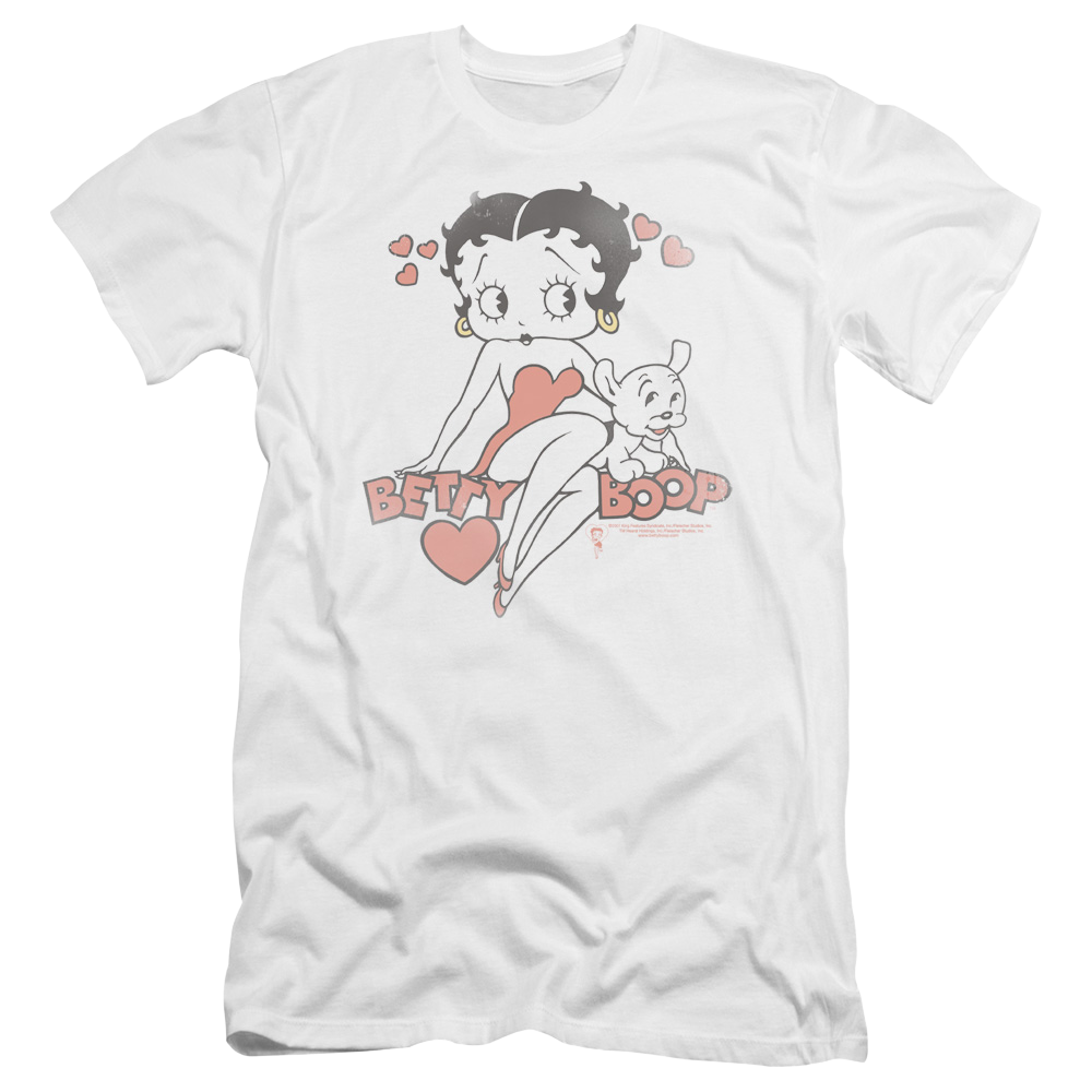 Betty Boop Classic With Pup - Men's Premium Slim Fit T-Shirt Men's Premium Slim Fit T-Shirt Betty Boop   