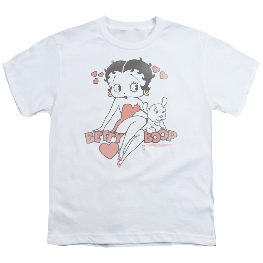 Betty Boop Classic With Pup - Youth T-Shirt Youth T-Shirt (Ages 8-12) Betty Boop   