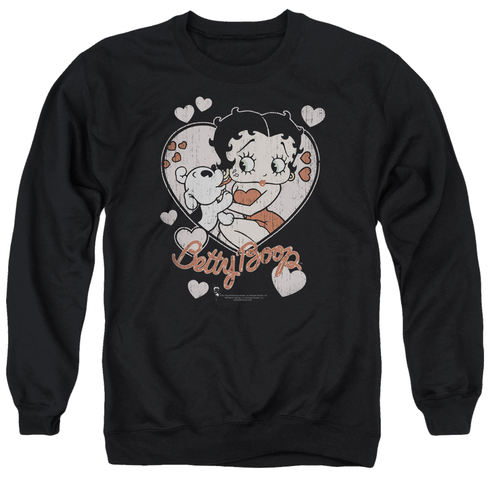 Betty Boop Classic Kiss - Men's Crewneck Sweatshirt Men's Crewneck Sweatshirt Betty Boop   