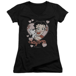 Betty Boop Classic Kiss - Juniors V-Neck T-Shirt Juniors V-Neck T-Shirt Betty Boop   