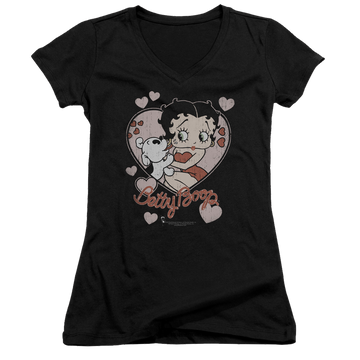 Betty Boop Classic Kiss - Juniors V-Neck T-Shirt Juniors V-Neck T-Shirt Betty Boop   