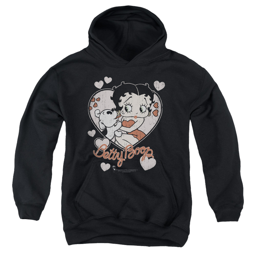 Betty Boop Classic Kiss - Youth Hoodie Youth Hoodie (Ages 8-12) Betty Boop   
