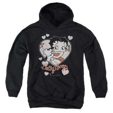 Betty Boop Classic Kiss - Youth Hoodie Youth Hoodie (Ages 8-12) Betty Boop   