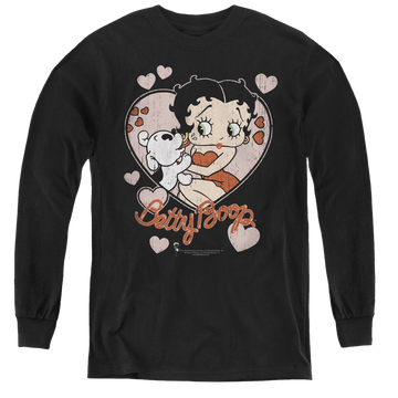 Betty Boop Classic Kiss - Youth Long Sleeve T-Shirt Youth Long Sleeve T-Shirt Betty Boop   