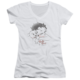 Betty Boop Vintage Wink - Juniors V-Neck T-Shirt Juniors V-Neck T-Shirt Betty Boop   