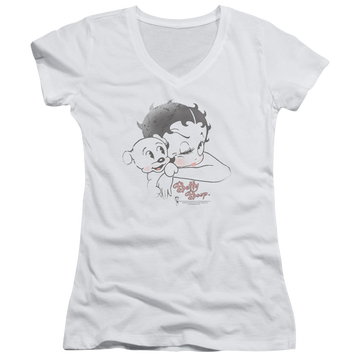 Betty Boop Vintage Wink - Juniors V-Neck T-Shirt Juniors V-Neck T-Shirt Betty Boop   