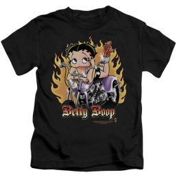Betty Boop Biker Flames Boop - Kid's T-Shirt Kid's T-Shirt (Ages 4-7) Betty Boop   