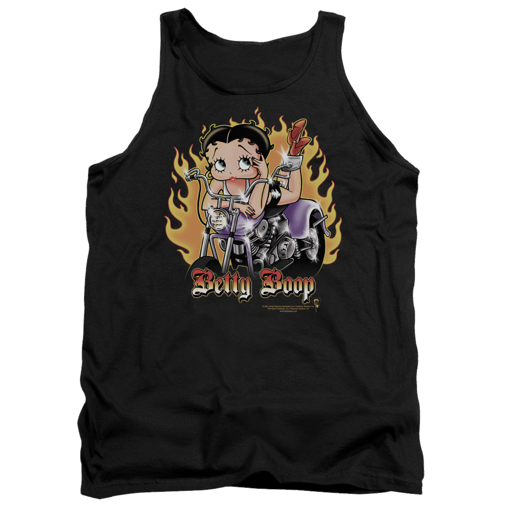Betty Boop Biker Flames Boop - Men's Tank Top Men's Tank Betty Boop   