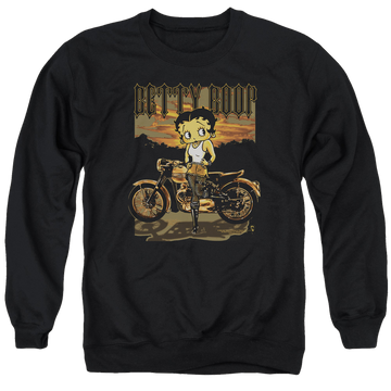 Betty Boop Rebel Rider - Men's Crewneck Sweatshirt Men's Crewneck Sweatshirt Betty Boop   