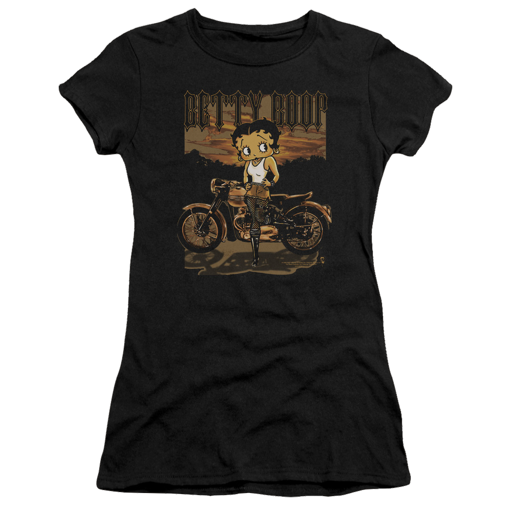 Betty Boop Rebel Rider - Juniors T-Shirt Juniors T-Shirt Betty Boop   