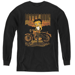 Betty Boop Rebel Rider - Youth Long Sleeve T-Shirt Youth Long Sleeve T-Shirt Betty Boop   