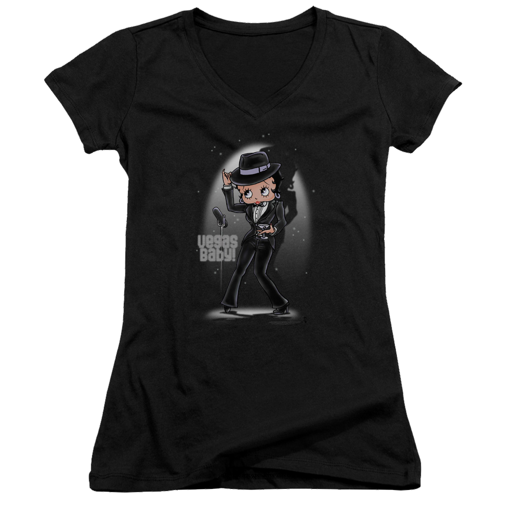 Betty Boop Vegas Baby - Juniors V-Neck T-Shirt Juniors V-Neck T-Shirt Betty Boop   