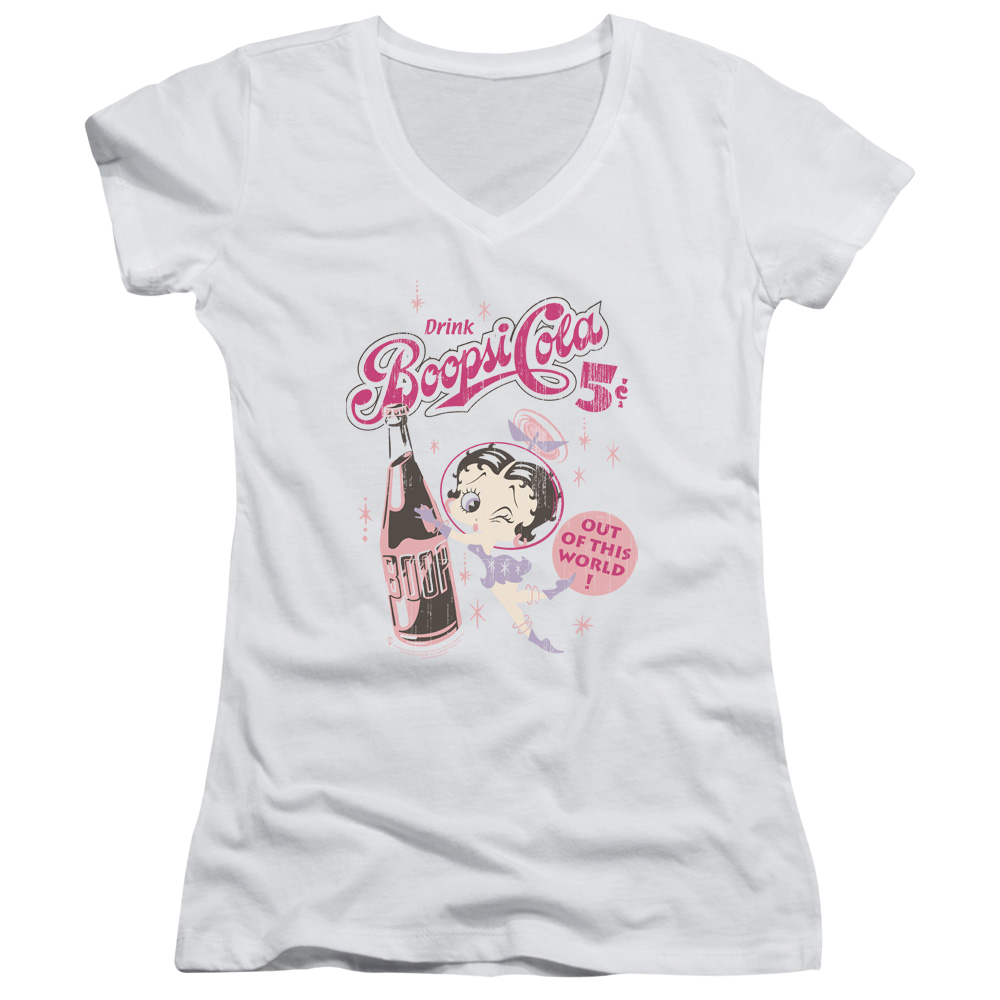 Betty Boop Boopsi Cola - Juniors V-Neck T-Shirt Juniors V-Neck T-Shirt Betty Boop   