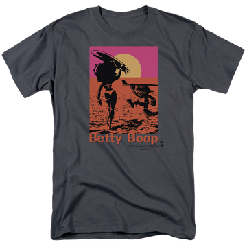 Charcoal men's regular fit t-shirt with Betty Boop Summer graphic