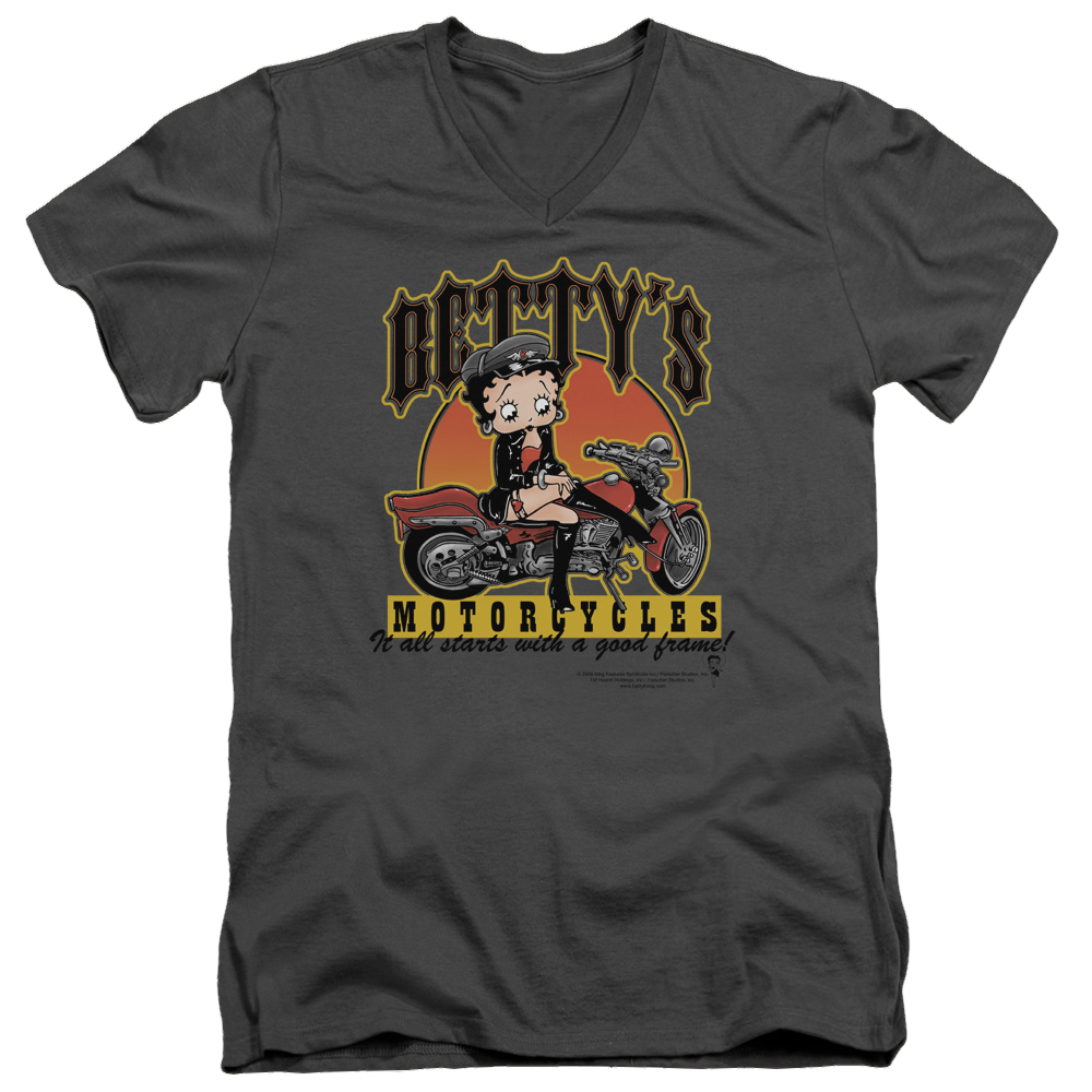 Betty Boop Bettys Motorcycles - Men's V-Neck T-Shirt Men's V-Neck T-Shirt Betty Boop   