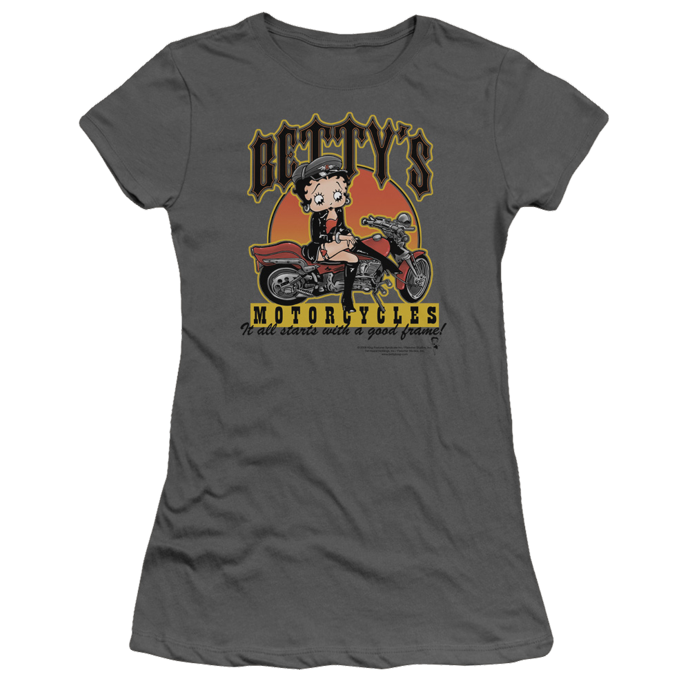 Betty Boop Bettys Motorcycles - Juniors T-Shirt Juniors T-Shirt Betty Boop   