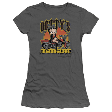 Betty Boop Bettys Motorcycles - Juniors T-Shirt Juniors T-Shirt Betty Boop   