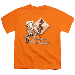 Betty Boop Dangerous Curves - Youth T-Shirt Youth T-Shirt (Ages 8-12) Betty Boop   