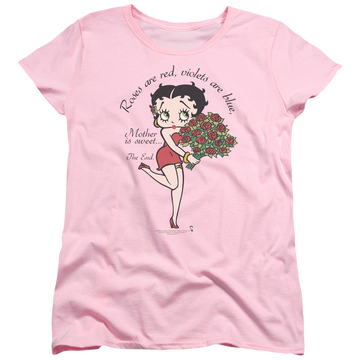Pink women's t-shirt with Betty Boop Mother Is Sweet graphic