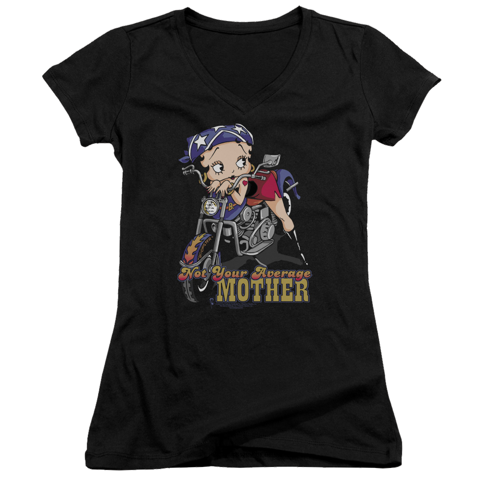 Betty Boop Not Your Average Mother - Juniors V-Neck T-Shirt Juniors V-Neck T-Shirt Betty Boop   