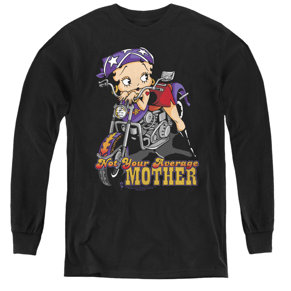 Betty Boop Not Your Average Mother - Youth Long Sleeve T-Shirt Youth Long Sleeve T-Shirt Betty Boop   