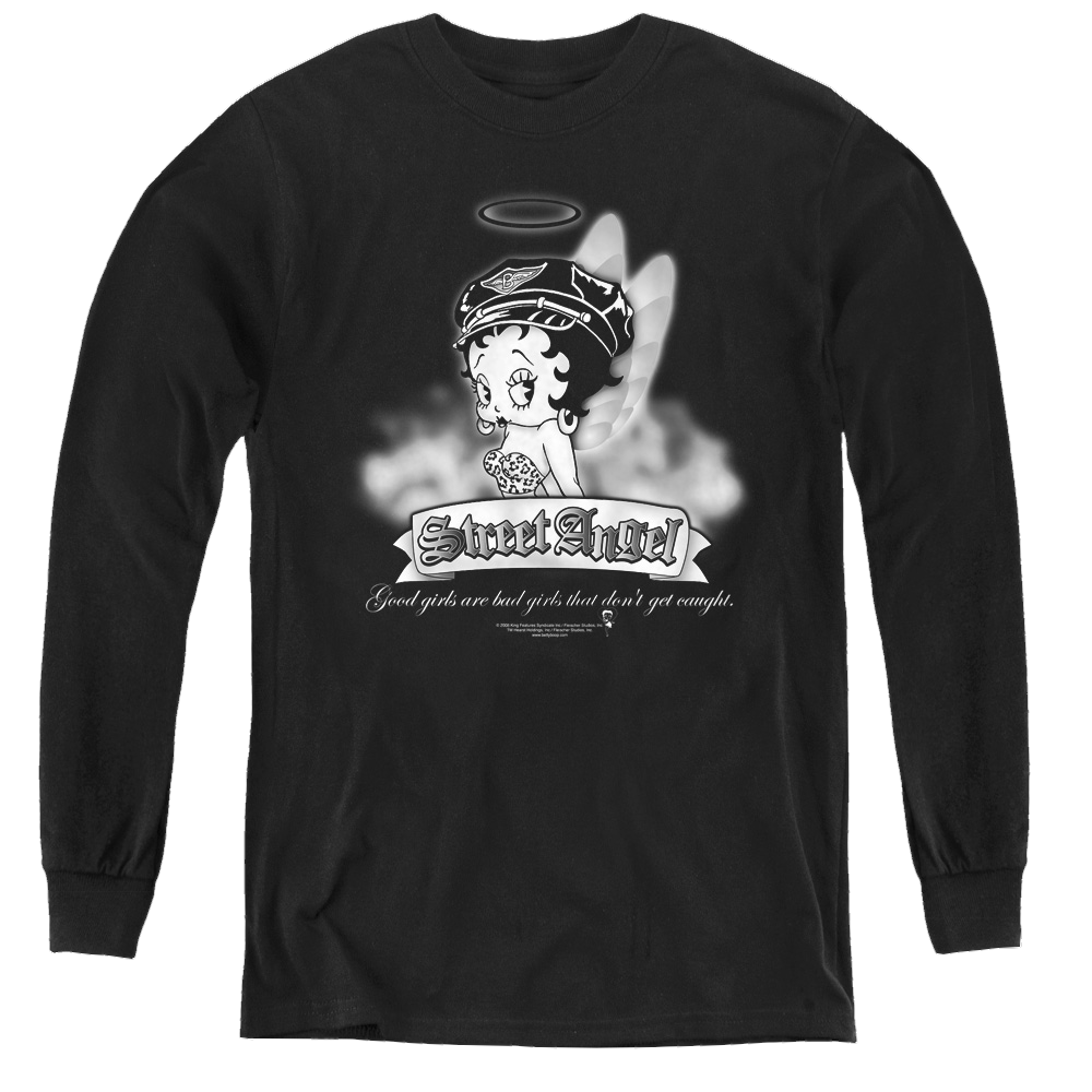 Betty Boop Street Angel - Youth Long Sleeve T-Shirt Youth Long Sleeve T-Shirt Betty Boop   